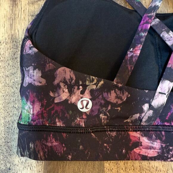 Lululemon Women’s Energy Bra B/C Cup Run Yoga Activate Floral Multi Everlux Sz 6 - Picture 3 of 4